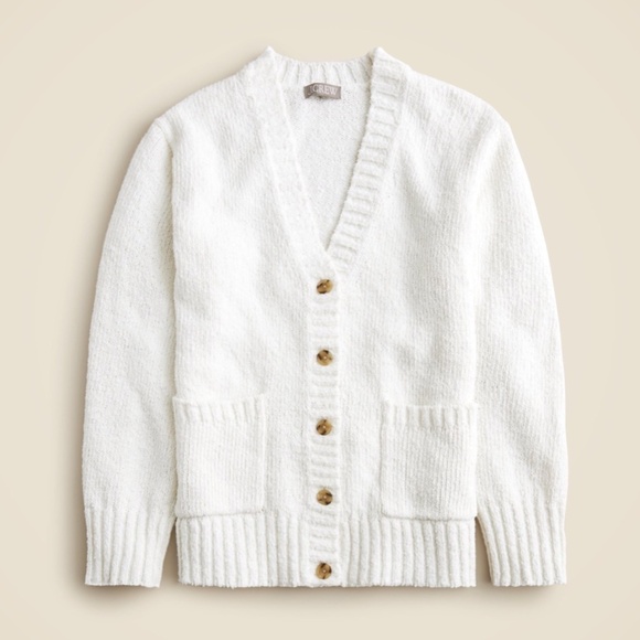 New JCREW Size S Marina V-Neck Cardigan Sweater in White $168 CM461 - Picture 4 of 7
